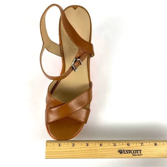 NWT Via Spiga Evelina Espadrille Wedge Platform Pink Orange Sandals, Size 8.5 - Picture 15 of 15